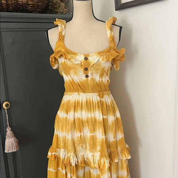 Jen’s Pirate Booty Tie Dye Ruffle Sleeve Maxi Dress - Picture 2 of 4